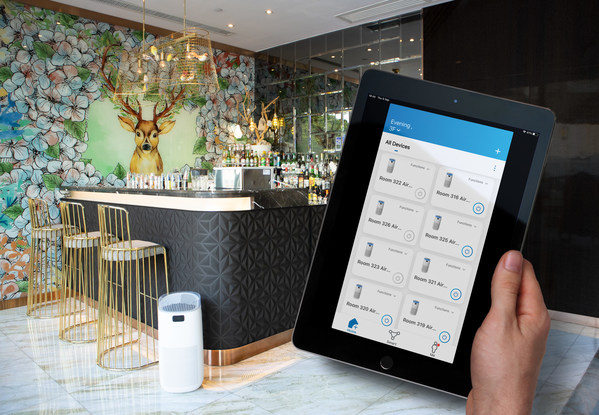 Controlling the air purifier remotely via mobile app