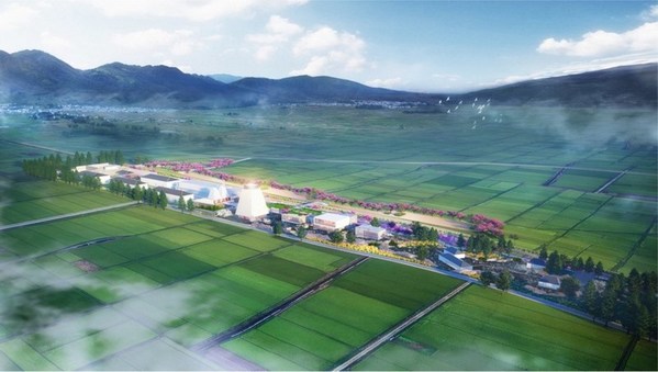 Aerial view of Diageo Eryuan Malt Whisky Distillery, a site inspired by the harmony of culture, nature and craftsmanship.