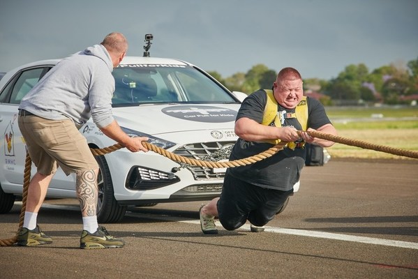 Guinness World Record Attempt: Strongman to Pull Cars with his Teeth in Car Pull for Kids Fundraiser Guinness World Record Attempt: Strongman to Pull Cars with his Teeth in Car Pull for Kids Fundraiser