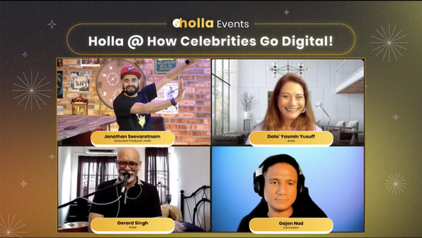 Holla Panel Session: How Celebrities Can Go Digital with Yasmin Yussuf, Gajen Nad, Gerard Singh. Moderated by Jonathan Seevaratnam.