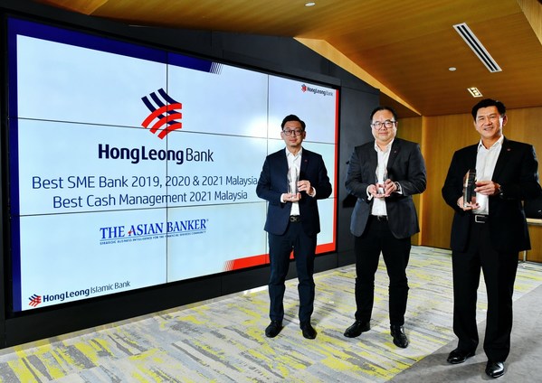 Kevin Ng, Head of SME Banking; Yow Kuan Tuck, MD, Business Corporate Banking and Charles Sik, MD, Personal Financial Services of HLB