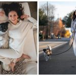 Nina Dobrev Wears Chic and Cozy LILYSILK Outfits while Snuggling with Her Dog Maverick on Instagram