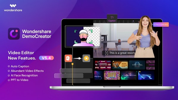 Wondershare DemoCreator Version 5.4 Showcases New Auto-caption and Improved Facial Recognition Features