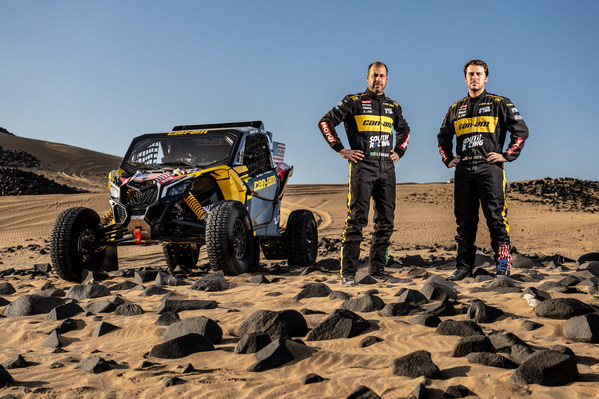 Can-Am Factory South Racing driver, Austin Jones, and his navigator, Gustavo Gugelmin, won the T4 category at the 2022 Dakar Rally in Saudi Arabia. ©BRP 2022 Can-Am Factory South Racing driver, Austin Jones, and his navigator, Gustavo Gugelmin, won the T4 category at the 2022 Dakar Rally in Saudi Arabia. ©BRP 2022