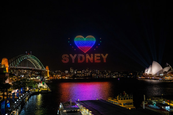 ELEVATE SkyShow lit the skies over Sydney's Cahill Expressway with 500 choreographed drones as part of ELEVATE Sydney 2022.