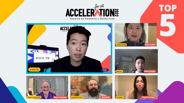 ViewSonic announced the Top 5 winners of the Acceleration for All Awards (The Affies) during an exclusive online awards ceremony held on January 12, 2022, hosted by comedian, actor and writer, Irene Tu. ViewSonic announced the Top 5 winners of the Acceleration for All Awards (The Affies) during an exclusive online awards ceremony held on January 12, 2022, hosted by comedian, actor and writer, Irene Tu.