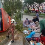 Bus crashes into tree, four USIM students injured