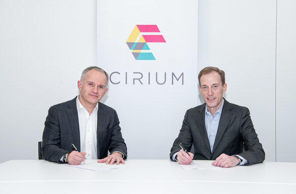Jeremy Bowen, CEO of Cirium, and Don Thoma, Aireon CEO, ink data-sharing partnership at Cirium London HQ. Jeremy Bowen, CEO of Cirium, and Don Thoma, Aireon CEO, ink data-sharing partnership at Cirium London HQ.