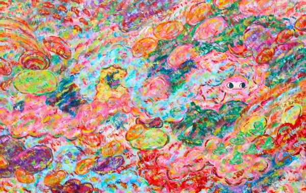 Ayako Rokkaku, Untitled, 2021, acrylic on canvas, 120 x 190 cm. Ayako Rokkaku, Untitled, 2021, acrylic on canvas, 120 x 190 cm.