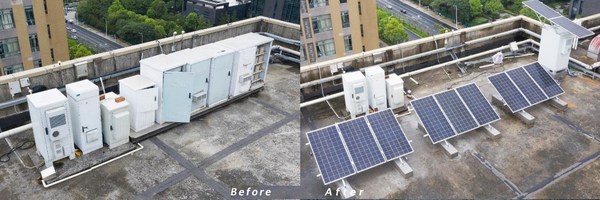 A site in Hangzhou: six cabinets replaced by one cabinet + PV deployment