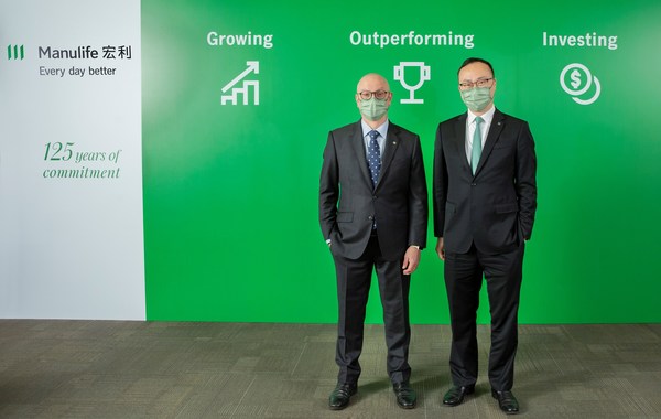 Manulife Hong Kong today announced its fourth quarter and full-year 2021 financial results. Present at the media briefing were Damien Green, Chief Executive Officer (left) and Wilton Kee, Chief Financial Officer (right). Manulife Hong Kong today announced its fourth quarter and full-year 2021 financial results. Present at the media briefing were Damien Green, Chief Executive Officer (left) and Wilton Kee, Chief Financial Officer (right).