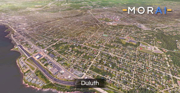 Digital Twin Environment generated from MORAI SIM – Duluth, MN Digital Twin Environment generated from MORAI SIM – Duluth, MN