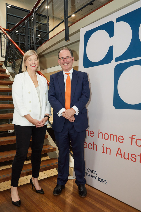 Cicada Innovations CEO Sally-Ann Williams & Minister for Skills and Training, Science, Innovation, and Technology, Alister Henskens Cicada Innovations CEO Sally-Ann Williams & Minister for Skills and Training, Science, Innovation, and Technology, Alister Henskens