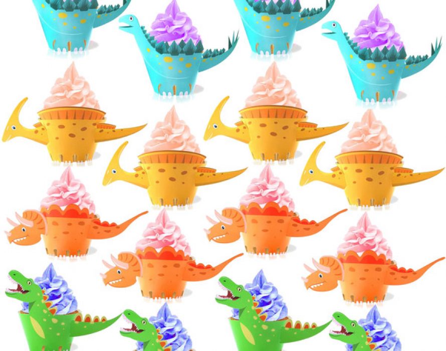 Konsait s Dinosaur Cupcake Wrappers And Toppers Bring Dino Mite Fun To 