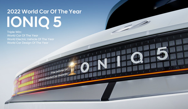 The highly acclaimed Hyundai IONIQ 5 won big at the prestigious 2022 World Car Awards today, with the all-electric crossover named overall World Car of the Year, World Electric Vehicle of the Year and World Car Design of the Year.