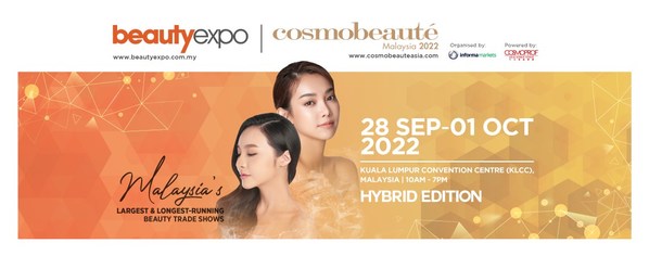 Beautyexpo and Cosmobeauté Malaysia, scheduled to be held from 28 September to 1 October 2022 at Kuala Lumpur Convention Centre (KLCC), Malaysia