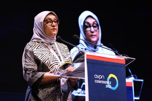 Pictured: Dato' Shahira Ahmed Bazari, Managing Director & Trustee of Hasanah Foundation, giving an address at the AVPN Global Conference, about accelerating change through innovative partnership models. Pictured: Dato' Shahira Ahmed Bazari, Managing Director & Trustee of Hasanah Foundation, giving an address at the AVPN Global Conference, about accelerating change through innovative partnership models.
