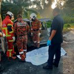 Two met fiery end after van crashes into tree