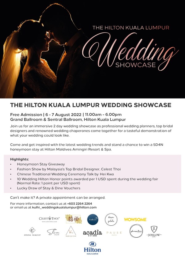 The Hilton Kuala Lumpur Wedding Showcase 2022 - Flyer