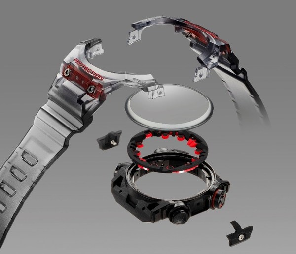 Integrated bezel and band construction (GA-B001G) Integrated bezel and band construction (GA-B001G)