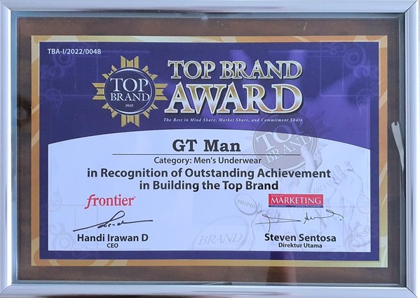 Top Brand Outstanding Achievement awards for GT-Man brand