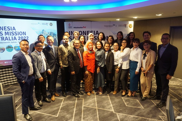 The Ministry of Tourism and Creative Economy is leading Indonesia's first sales mission in Australia, which include international and Indonesia-based hotel chain, boutique hotel, green hotel, resort and airlines, to reconnect with the market and kickstart the country's tourism recovery post-pandemic. The Ministry of Tourism and Creative Economy is leading Indonesia's first sales mission in Australia, which include international and Indonesia-based hotel chain, boutique hotel, green hotel, resort and airlines, to reconnect with the market and kickstart the country's tourism recovery post-pandemic.
