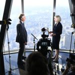 U.K. PRIME MINISTER LIZ TRUSS CONDUCTS BROADCAST INTERVIEWS AT THE EMPIRE STATE BUILDING