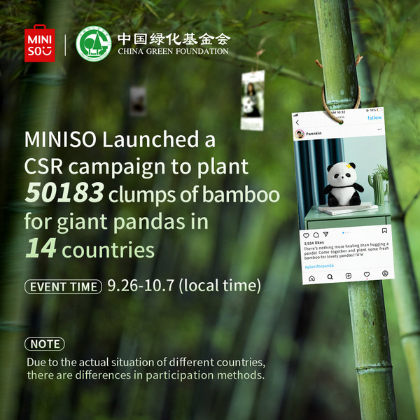 Miniso Launched a CSR Campaign to Plant 50183 Clumps of Bamboo for Giant Pandas Miniso Launched a CSR Campaign to Plant 50183 Clumps of Bamboo for Giant Pandas