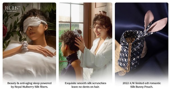 FEELITS Royal Mulberry Silk Series - Unsurpassable SweetDream, Shining Hair Care & Silk Bunny Pouch