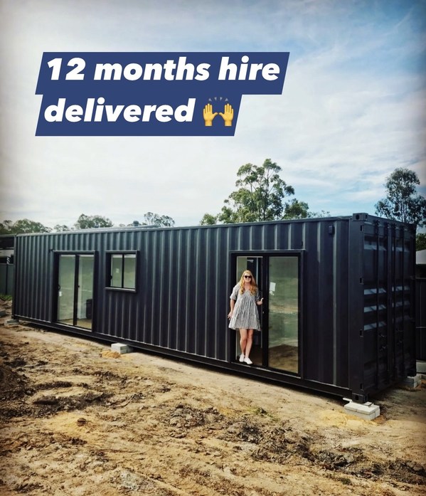 Image: PennyGranny.com.au customer Courtney Miles receives her new two-bedroom prefab transportable home. "This beauty was delivered today – our brand new temporary #tinyhome. Thanks very much to PennyGranny.com.au for everything, you guys have been amazing every step of the way!!!"