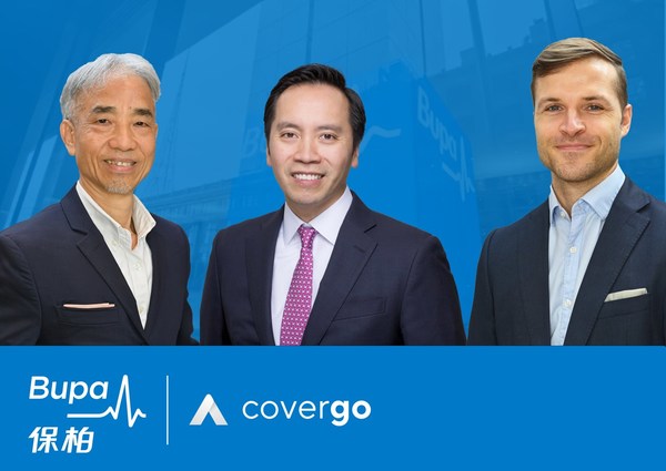 Peter Tam, Deputy CEO of CoverGo, Yuman Chan, General Manager of Bupa (Asia) Limited, and Tomas Holub, Founder & CEO of CoverGo