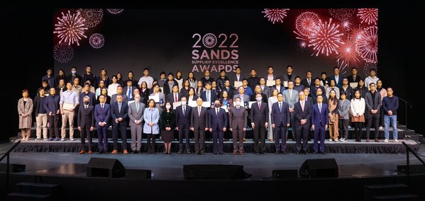 Winners of the 2022 Sands Supplier Excellence Awards, Sands Procurement Academy graduates, and guests of honour gather at The Londoner Macao Dec. 2.