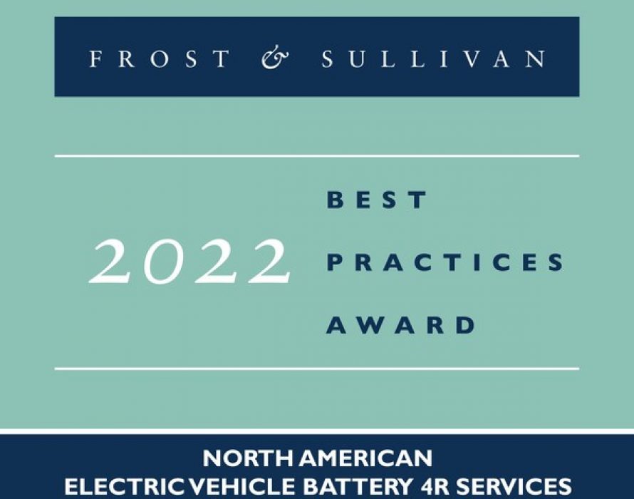 Spiers New Technologies Recognized by Frost & Sullivan for Its Market Leadership in the Electric Vehicle Battery 4R Services Industry