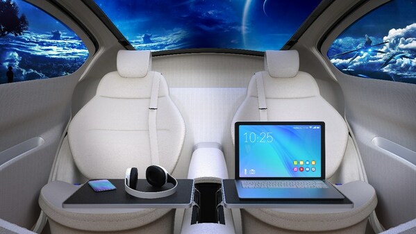 FIC ADD provides window image projection, becoming a new type of vehicle mobile advertising. In the era of autonomous cars, 360 degree virtual projection will be achieved to provide passengers with different immersive experiences.