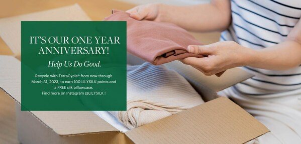 LILYSILK Celebrates First Anniversary of TerraCycle® Recycling Program with Chance to Win Free Re-LILYSILK Pillowcase