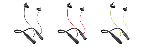 Champion LE01 Earphones come in three colors, Power Black, Energy Red, and Flash Yellow.