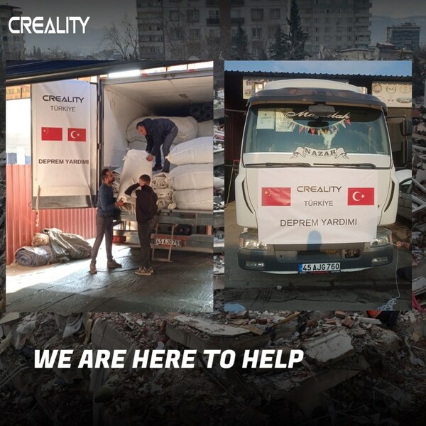 Creality’s emergency supplies arrived at the warehouse in Osmaniye on February 26.