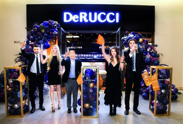 DeRUCCI NYC Store Manager Kai celebrates the launch of the new Century Dream with honored guests.