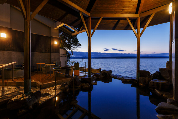Indulge in the hot spring while admiring the magnificent ocean view