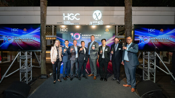 From Left to Right: Petra Wensing, Marketing and Communications Manager of AMS-IX; Cliff Tam, Senior Vice President, Global Data Strategy & Operations, International Business of HGC; Onno Bos, International Partnership Director of AMS-IX ; Andrew Kwok, Chief Executive Officer of HGC; Peter van Burgel, Chief Executive Officer of AMS-IX, Wilson Lee, Head of Regulatory 1 of the Office of the Communications Authority; Arjen van den Berg, Consul General of the Kingdom of the Netherlands in Hong Kong From Left to Right: Petra Wensing, Marketing and Communications Manager of AMS-IX; Cliff Tam, Senior Vice President, Global Data Strategy & Operations, International Business of HGC; Onno Bos, International Partnership Director of AMS-IX ; Andrew Kwok, Chief Executive Officer of HGC; Peter van Burgel, Chief Executive Officer of AMS-IX, Wilson Lee, Head of Regulatory 1 of the Office of the Communications Authority; Arjen van den Berg, Consul General of the Kingdom of the Netherlands in Hong Kong