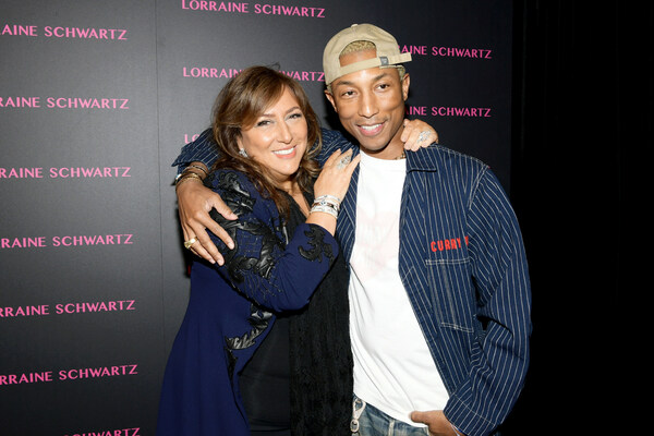 Pharrell Williams with world-renowned American jeweller Lorraine Schwartz Pharrell Williams with world-renowned American jeweller Lorraine Schwartz