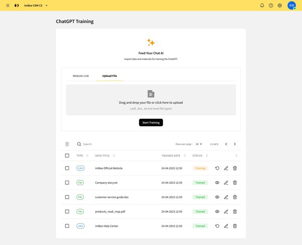 Through Content Sharing function, AiskBee can read, comprehend, and learn from various content types, including websites, PDFs, Word documents, and even zipped files, such as product leaflets, user manuals, and FAQs to deliver more precise responses based on a company’s existing brand values and guidelines