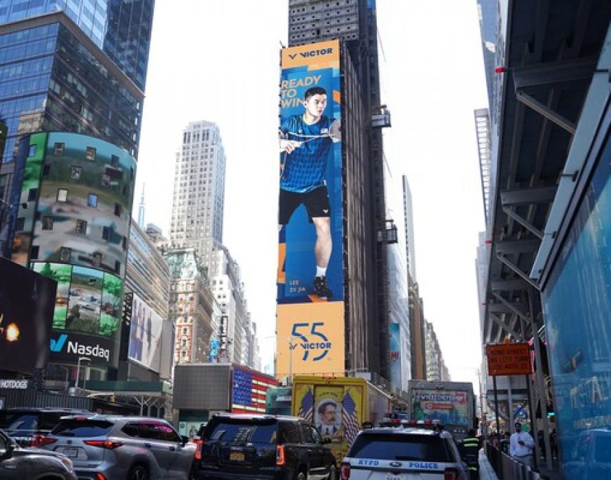 Lee Zii Jia and Team VICTOR Light up Times Square Billboard to Celebrate VICTOR’s 55th Anniversary