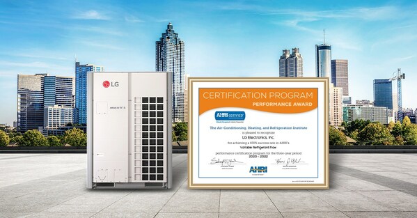 LG RECOGNIZED WITH AHRI PERFORMANCE AWARD FOR SIXTH CONSECUTIVE YEAR