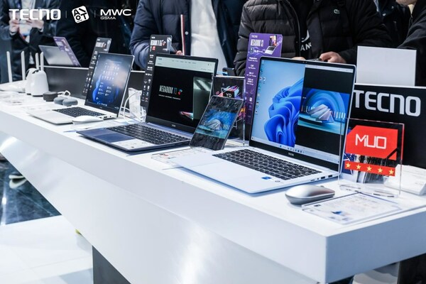 TECNO MEGABOOK Series laptops at MWC 2023, Barcelona.