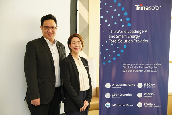 Trina Solar_ Yabes Supit (sales manager Indonesia) and Elva Wang (head of Southeast Asia)