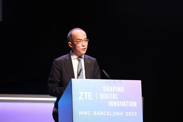 ZTE CEO Xu Ziyang delivered a welcome speech in Global Industrial Innovation Forum at MWC 2023