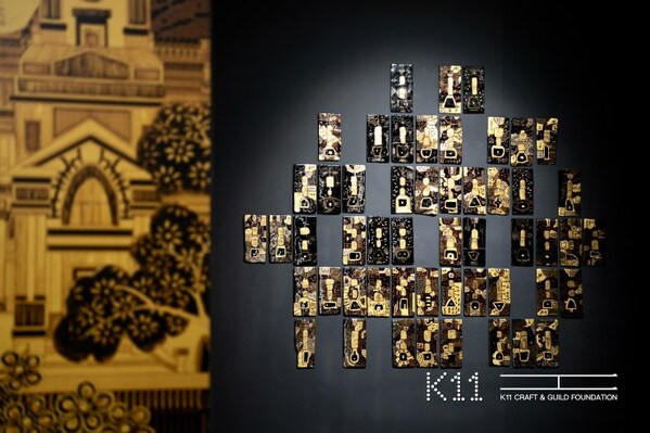 Gilt-decorated black lacquer artworks by contemporary artist Vincent Cazeneuve