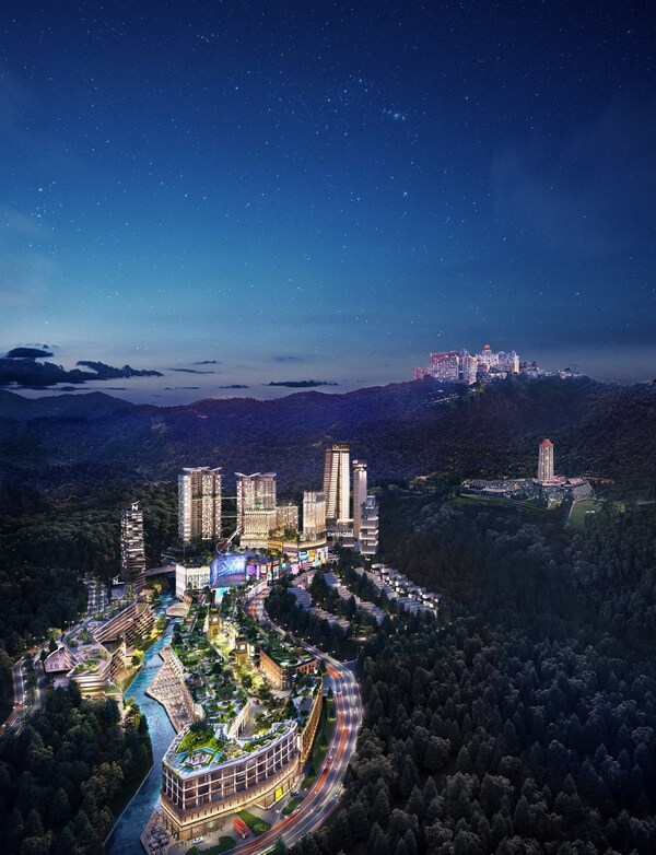 Bird’s-eye view of King’s Park at Highlands Park City Integrated Entertainment Hub in Genting Highlands