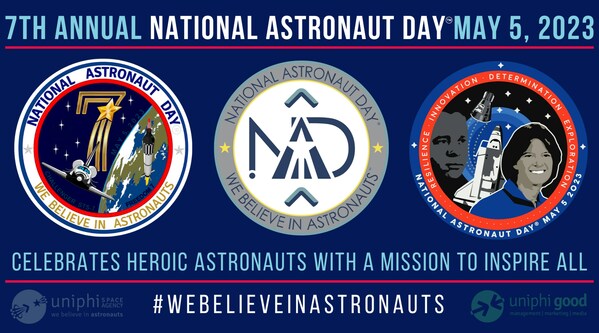 UNIPHISPACE AGENCY, a division of uniphigood, LLC, is Proud to Announce the Seventh Annual NATIONAL ASTRONAUT DAY™ on MAY 5th, 2023 Date Selected in Honor of Historic Mission of ALAN SHEPARD (FREEDOM 7) Honors the Trailblazing Accomplishments & Inspiration of ASTRONAUTS, Highlights SALLY RIDE & 40TH Anniversary of Historic Mission (STS-7) Celebration Includes Virtual Astronaut Events & Student Contest. More @ www.NationalAstronautDay.com #WeBelieveInAstronauts